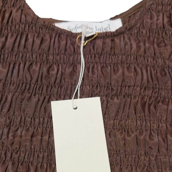 Sofie The Label Brown Taffeta Ruffle Midi Dress Size S Whimsigoth Fairycore - Picture 7 of 9